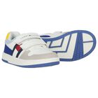 Boys White Logo Leather Trainers, 1, hi-res