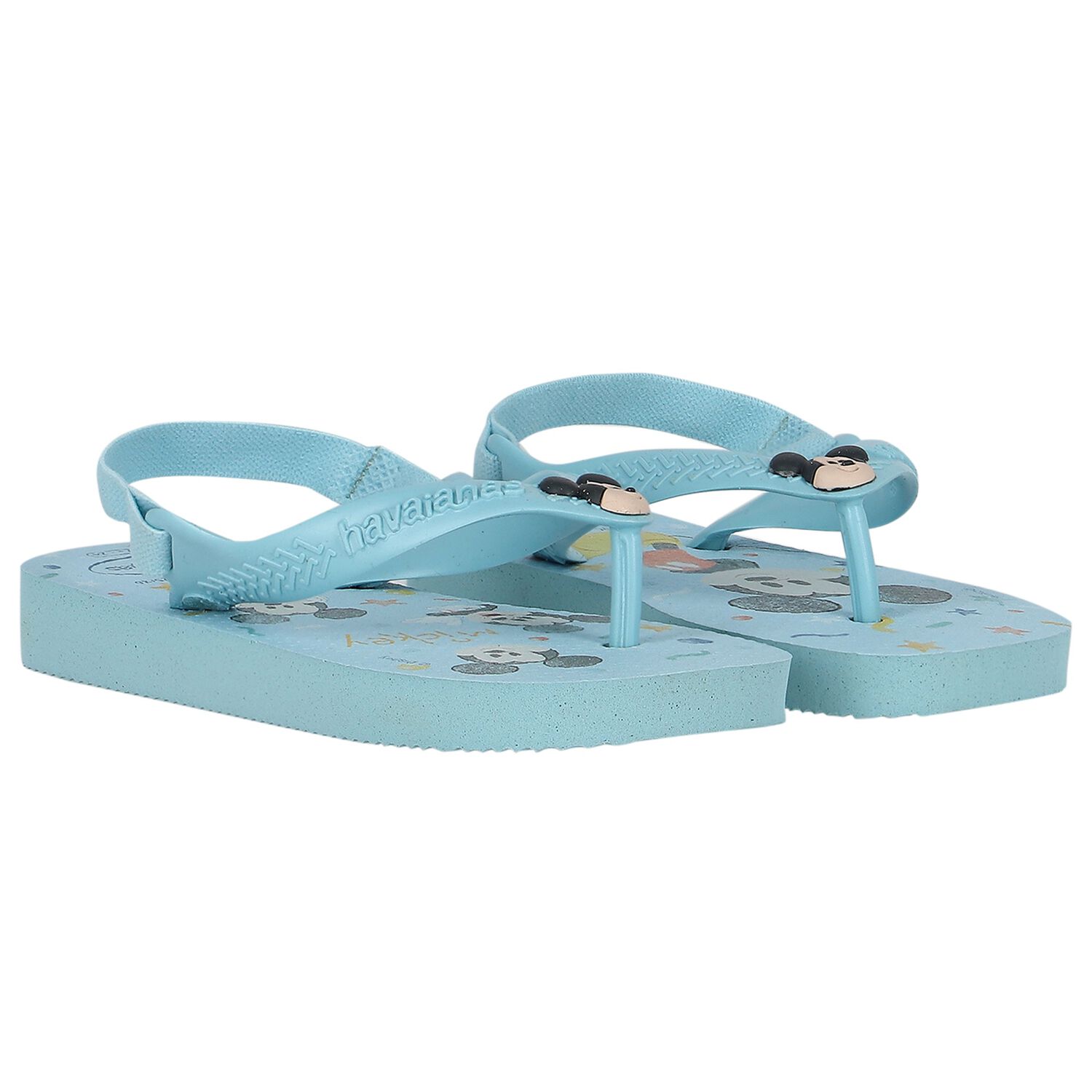 Younger Boys Blue Disney Logo Flip Flops, 4, hi-res image number null