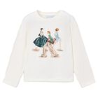 Girls Ivory Long Sleeve Top, 3, hi-res