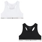 Girls Black & White Logo Bra Tops (2-Pack), 1, hi-res