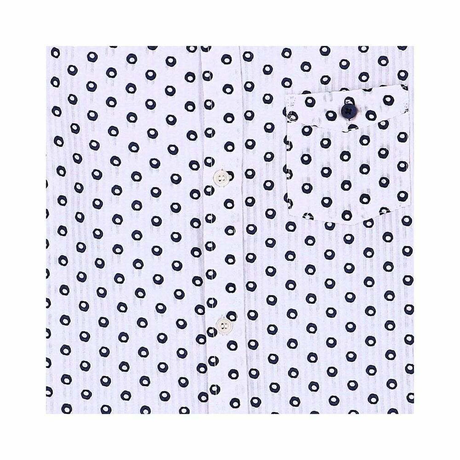 Boys White & Navy Printed Shirt, 1, hi-res