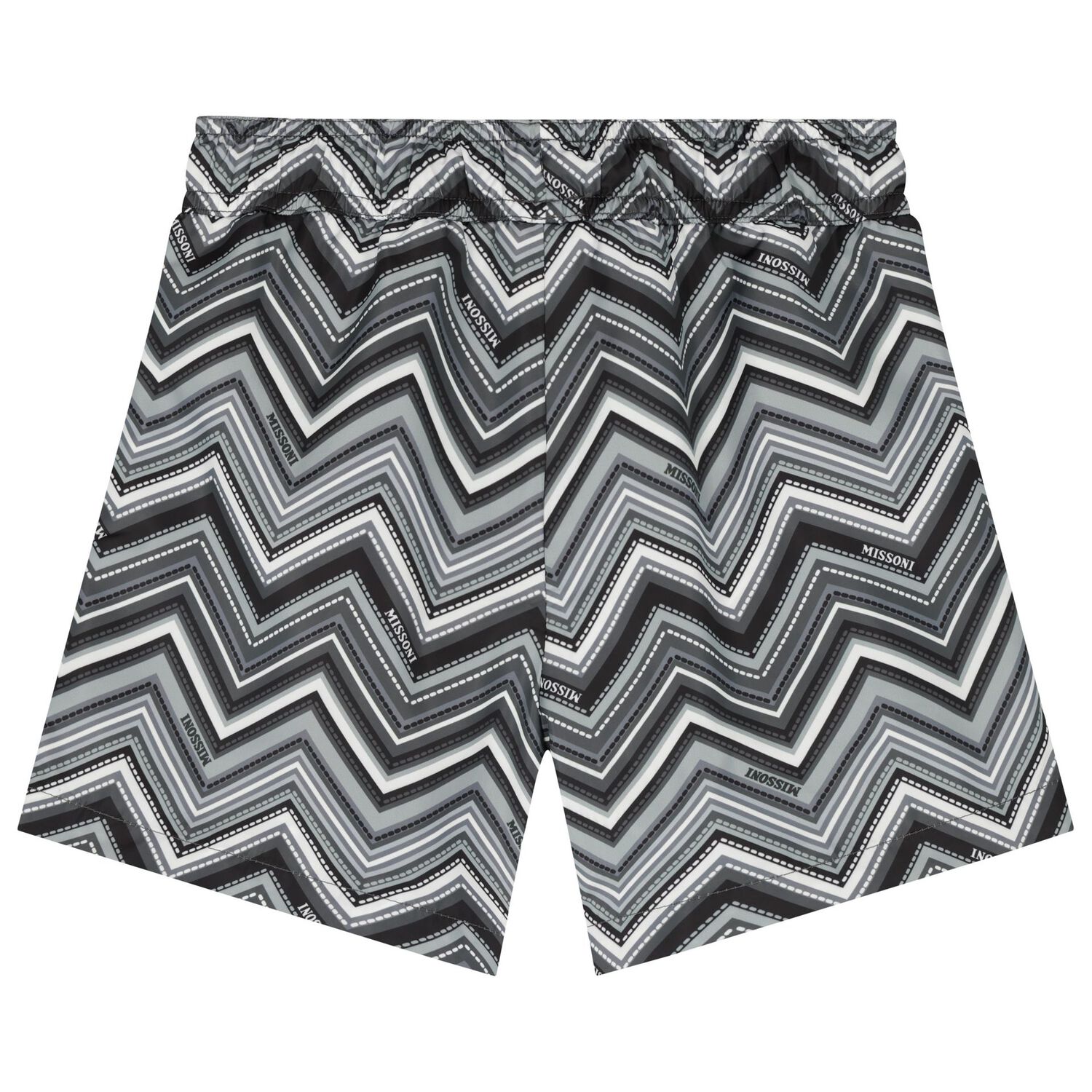 Boys Grey Zig Zag Swim Shorts, 1, hi-res