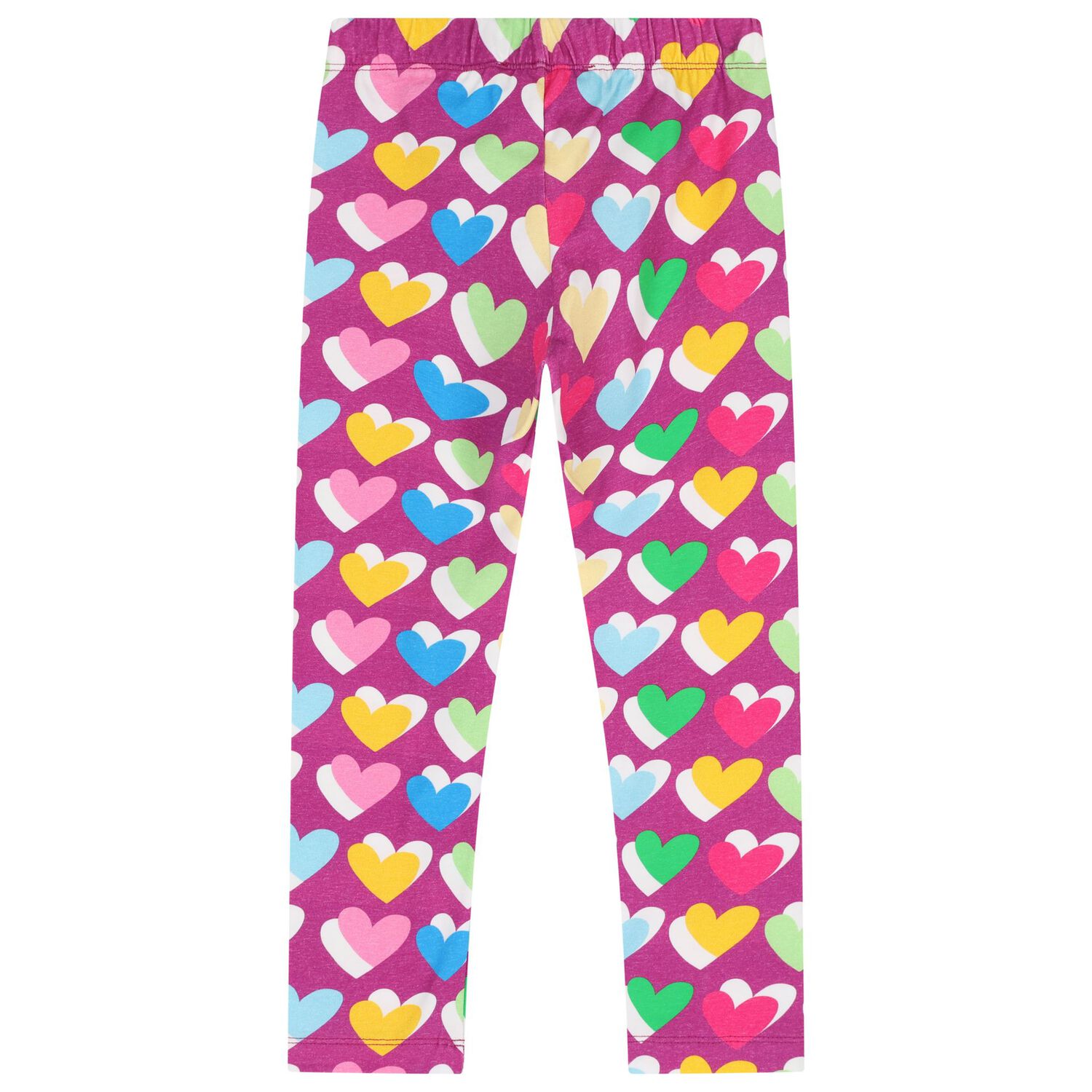 Girls Purple Heart Leggings, 1, hi-res
