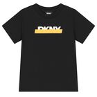 Boys Black Logo T-Shirt, 1, hi-res