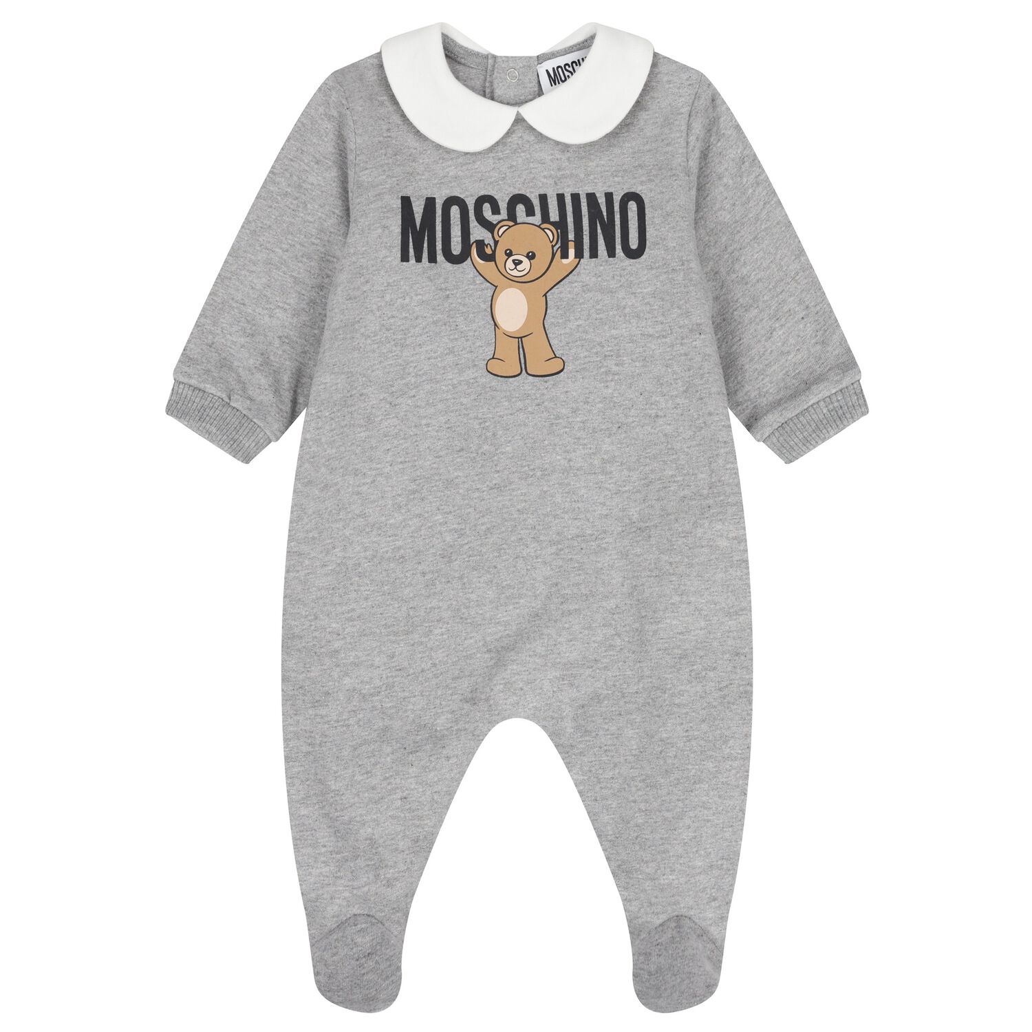 Grey Teddy Bear Logo Babygrow, 2, hi-res
