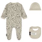 Baby Boys Beige Ikonik Karl Babygrow Gift Set, 1, hi-res
