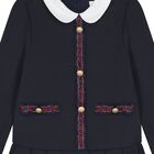 Girls Navy Blue Tartan Dress, 1, hi-res