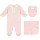 Baby Girls Pink & Ivory Babygrow Gift Set, 2, hi-res