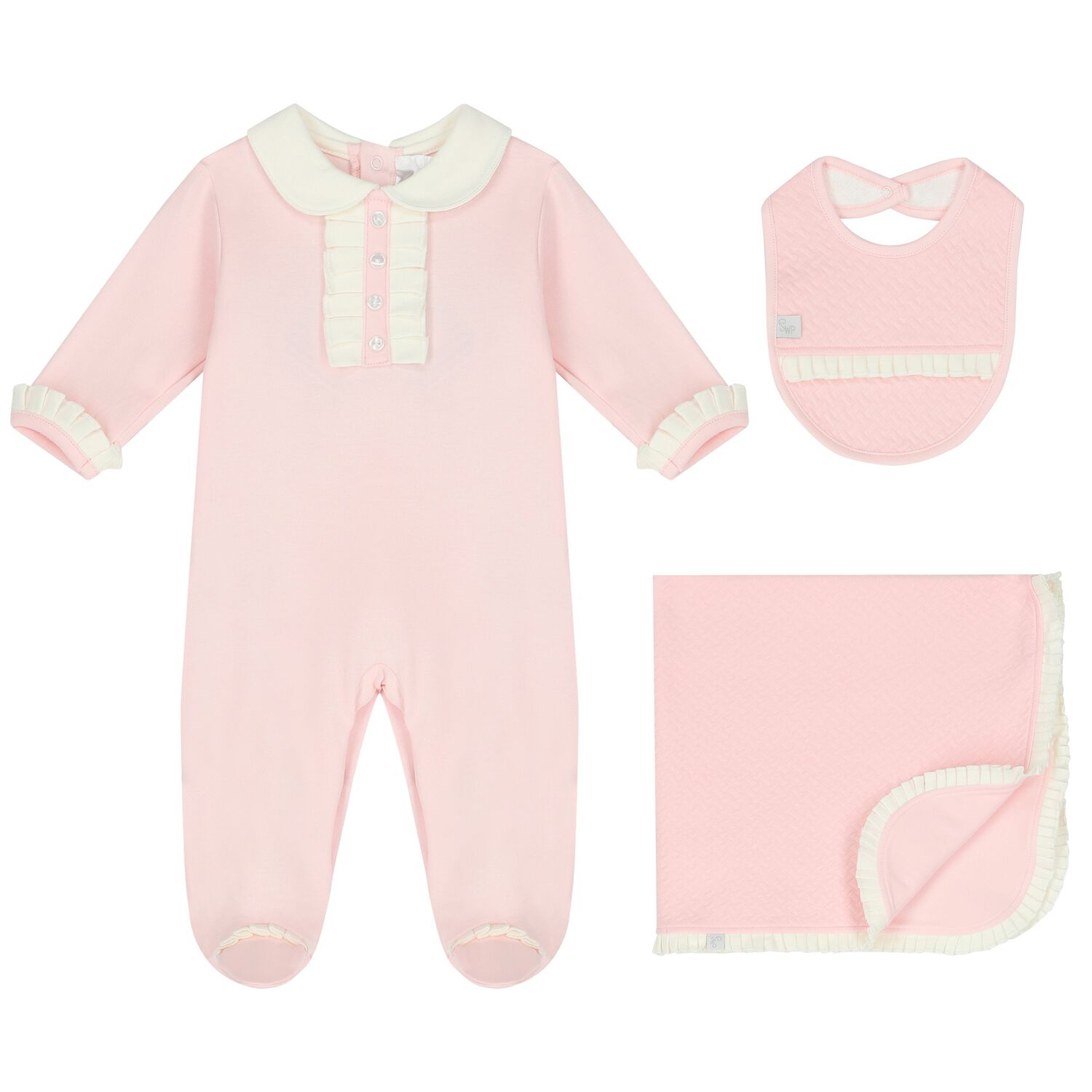 Baby Girls Pink & Ivory Babygrow Gift Set, 2, hi-res image number null