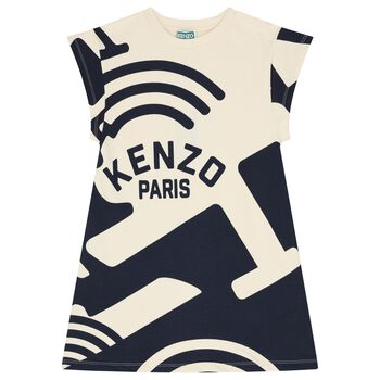 Girls Ivory Logo Dress