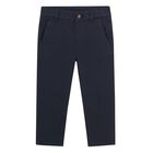 Younger Boys Navy Blue Trousers, 2, hi-res