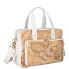 White & Beige Geo Map Baby Changing Bag, 1, hi-res