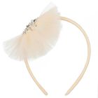 Girls Ivory Tulle Headband, 1, hi-res