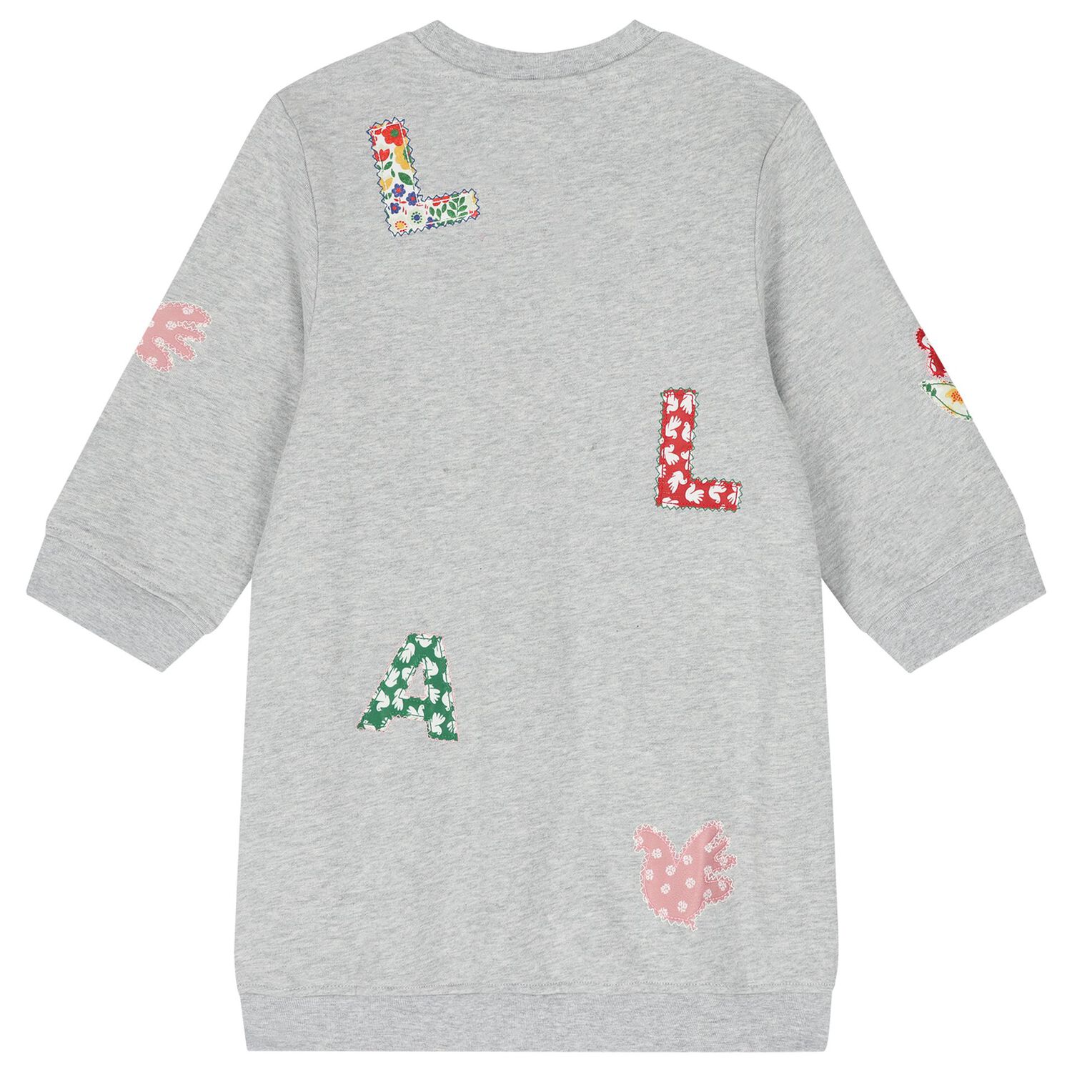 Girls Grey Logo Sweatshirt Dress, 1, hi-res