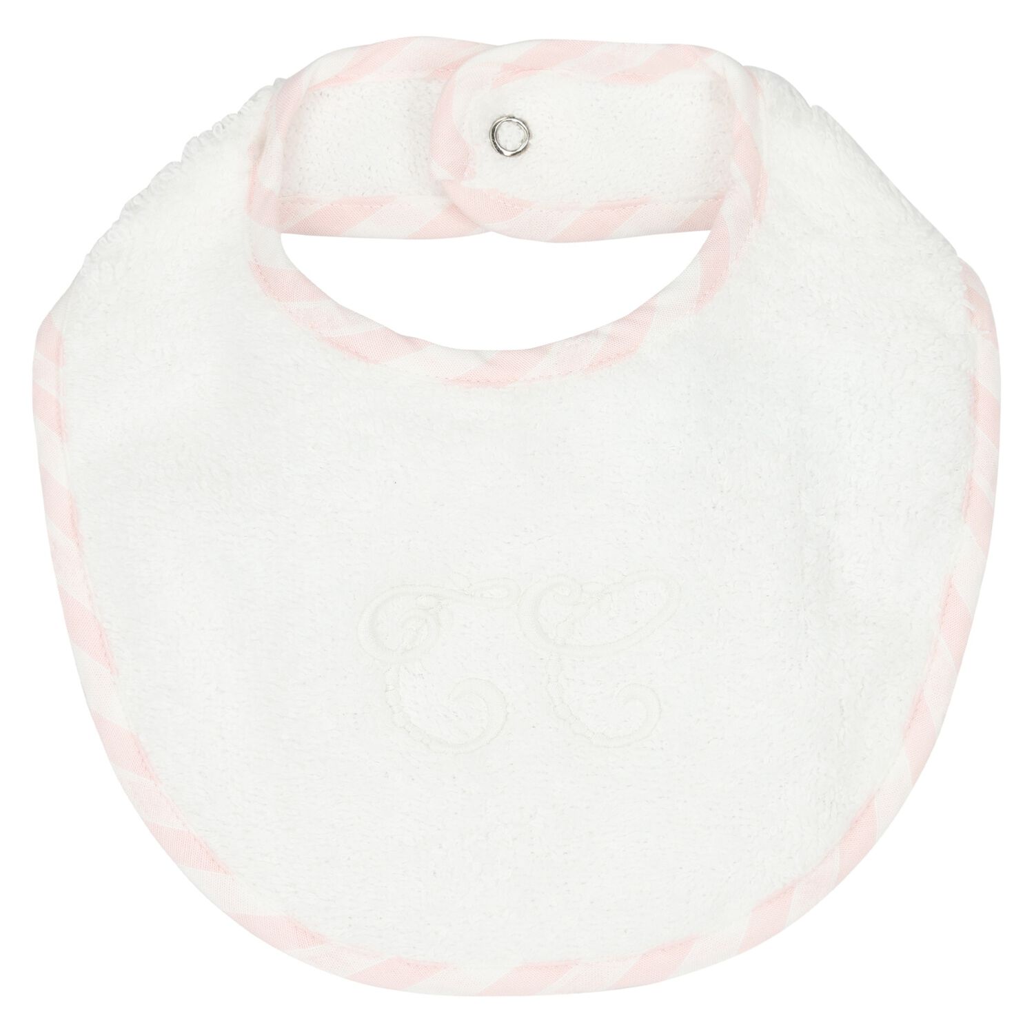 Baby Girls White & Pink Logo Bib, 2, hi-res image number null