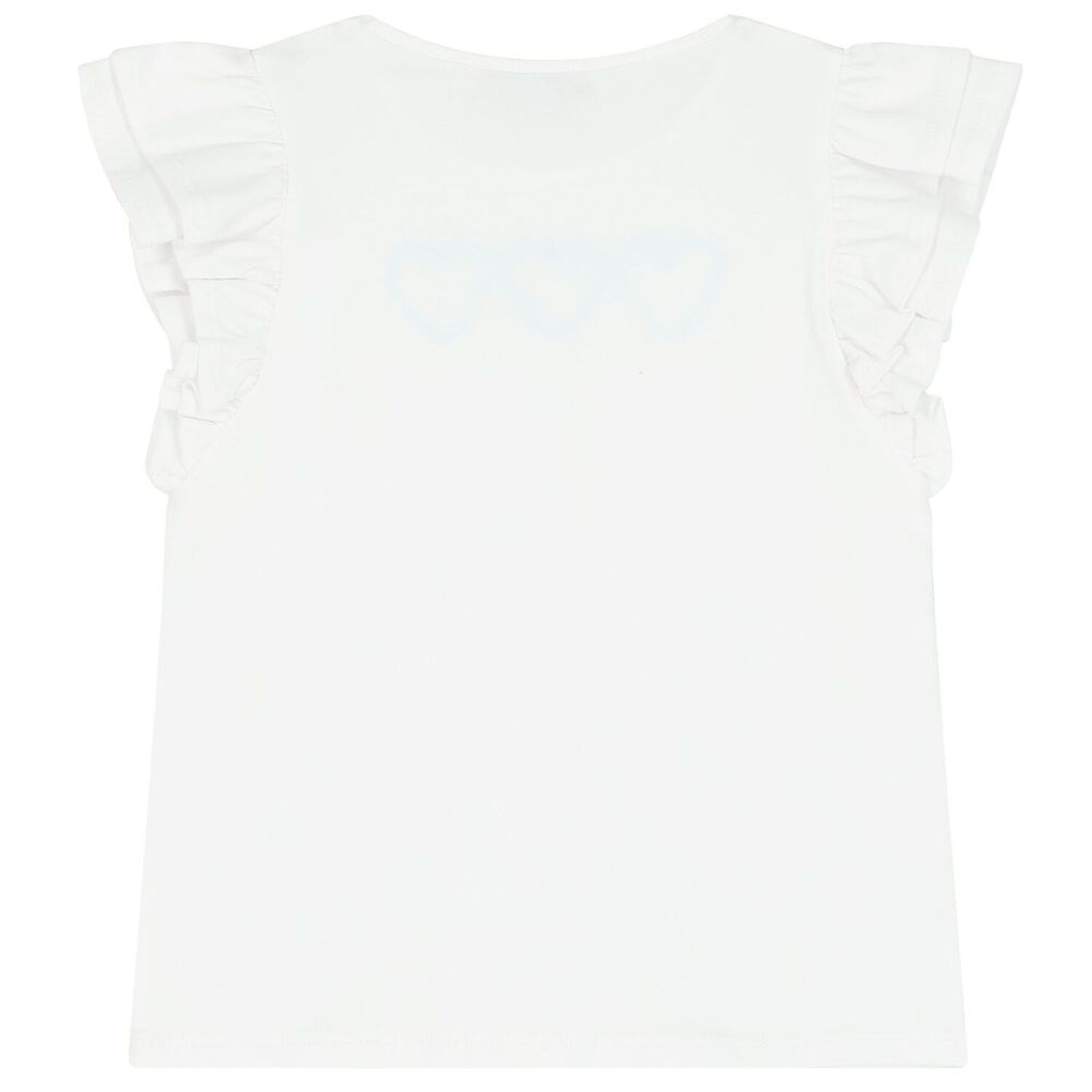 Girls White Hearts T-Shirt, 1, hi-res