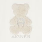 Girls Ivory Faux Fur Teddy Bear Logo T-Shirt, 1, hi-res
