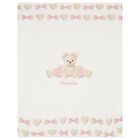 Baby Girls Ivory & Pink Teddy Bear Blanket, 1, hi-res