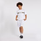 Boys White Logo Shorts, 1, hi-res