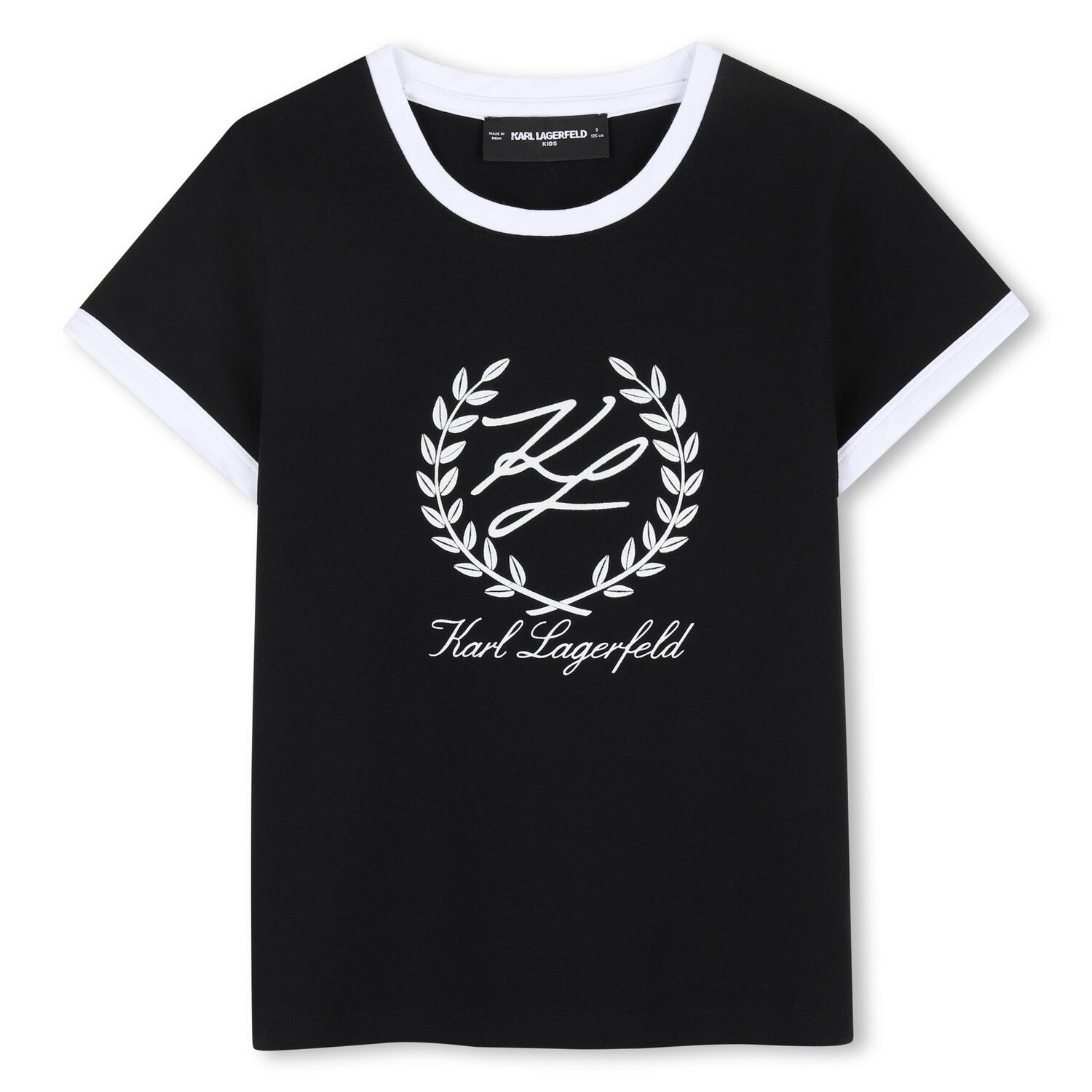 Girls Black & White Logo T-Shirt, 1, hi-res