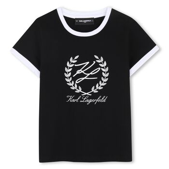 Girls Black & White Logo T-Shirt