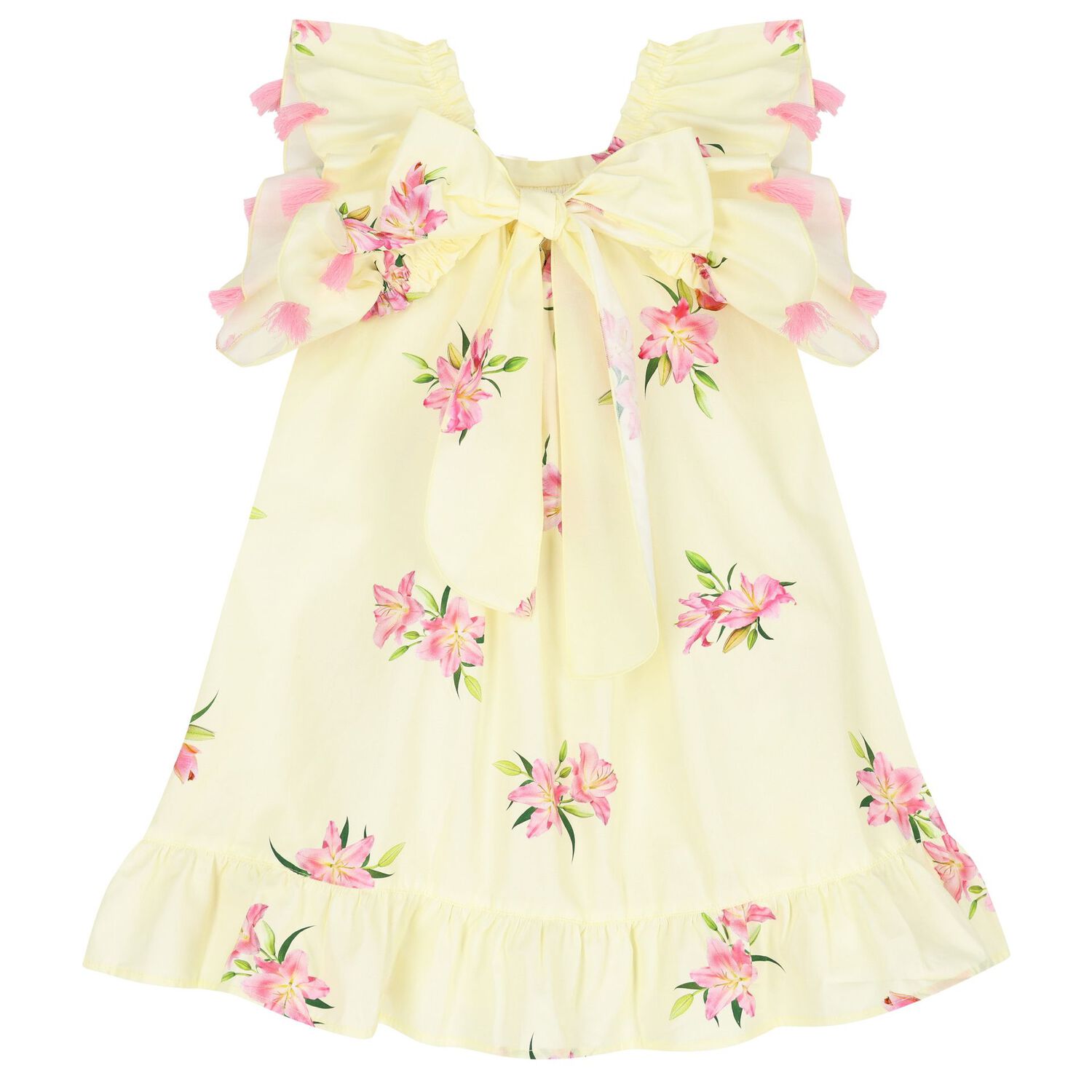 Girls Yellow Floral Dress, 1, hi-res image number null
