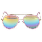Girls Pink Aviator Sunglasses, 1, hi-res