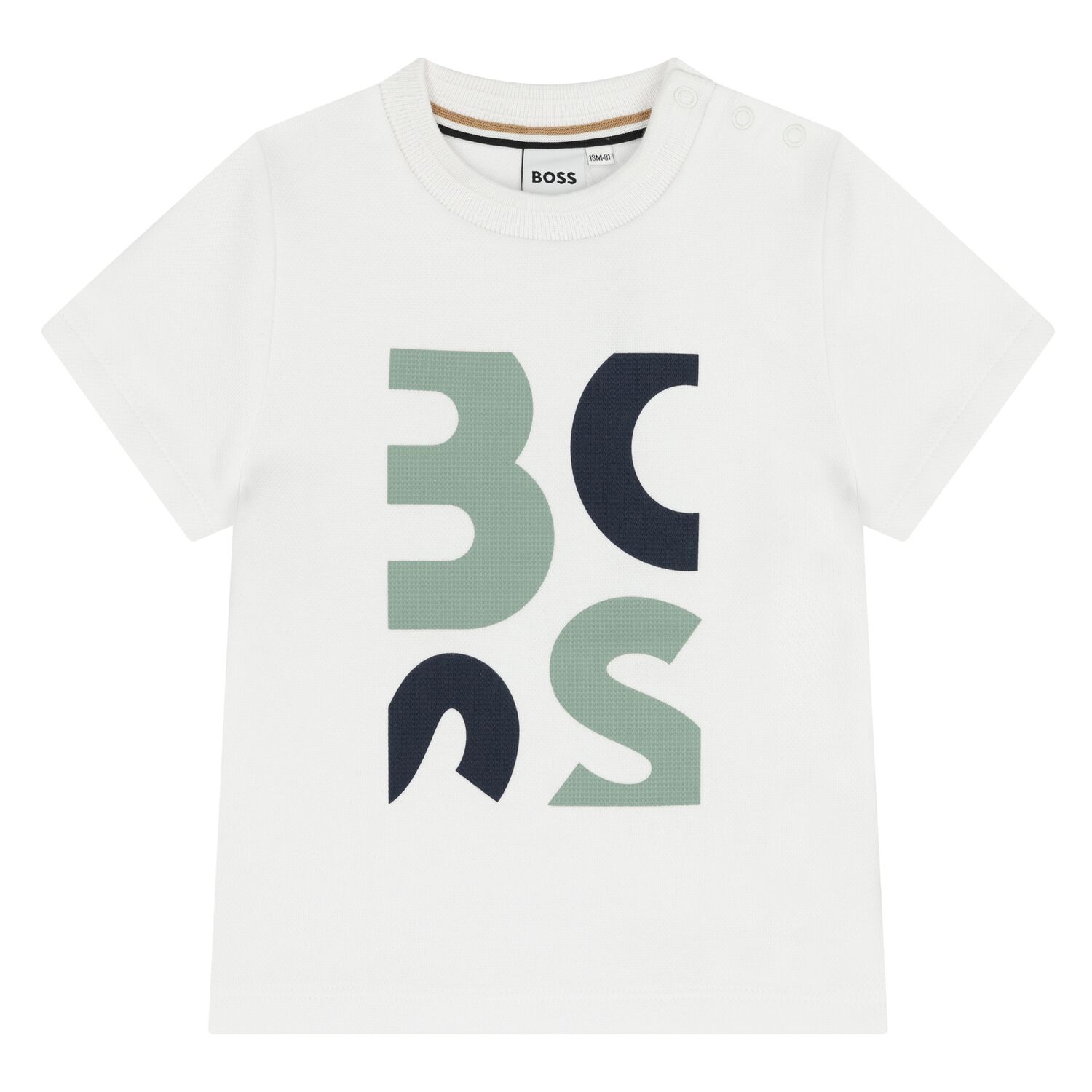 Younger Boys White Logo T-Shirt, 1, hi-res