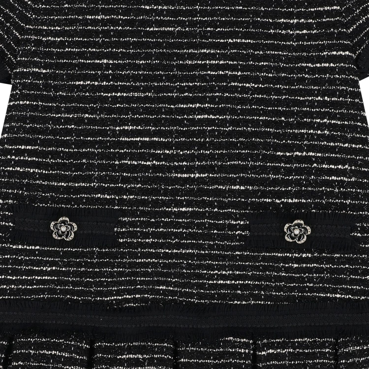 Girls Black Tweed Dress, 1, hi-res