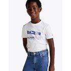 Boys White Logo Flag T-Shirt, 2, hi-res