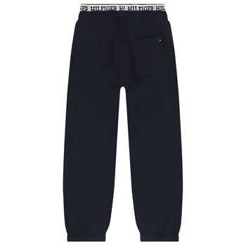 Boys Navy Blue Logo Joggers