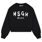 Girls Black & White Logo Sweatshirt, 1, hi-res