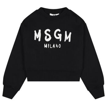 Girls Black & White Logo Sweatshirt