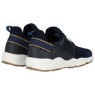Boys Navy Blue Logo Trainers, 2, hi-res