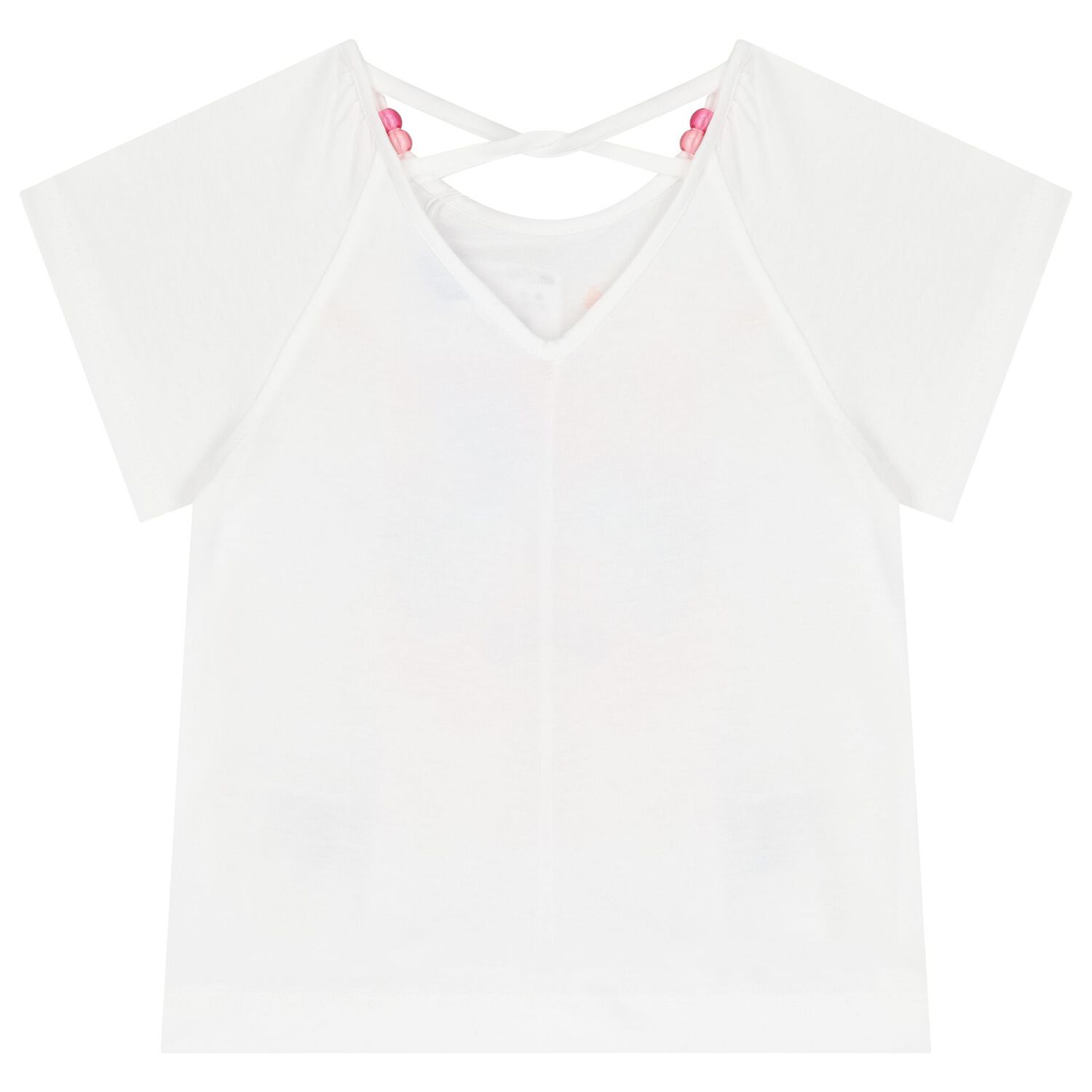 Girls White & Pink Shorts Set, 1, hi-res image number null