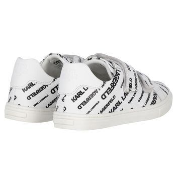 Boys White Logo Trainers