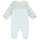 Baby Boys Blue & Gold Pima Cotton Logo Babygrow, 1, hi-res