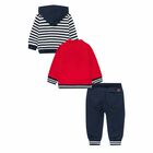 Younger Boys Navy Blue & Red 3 Piece Tracksuit, 2, hi-res