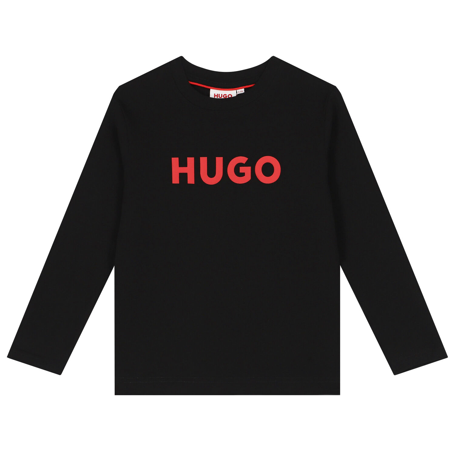Boys Black Logo Long Sleeve Top, 1, hi-res image number null