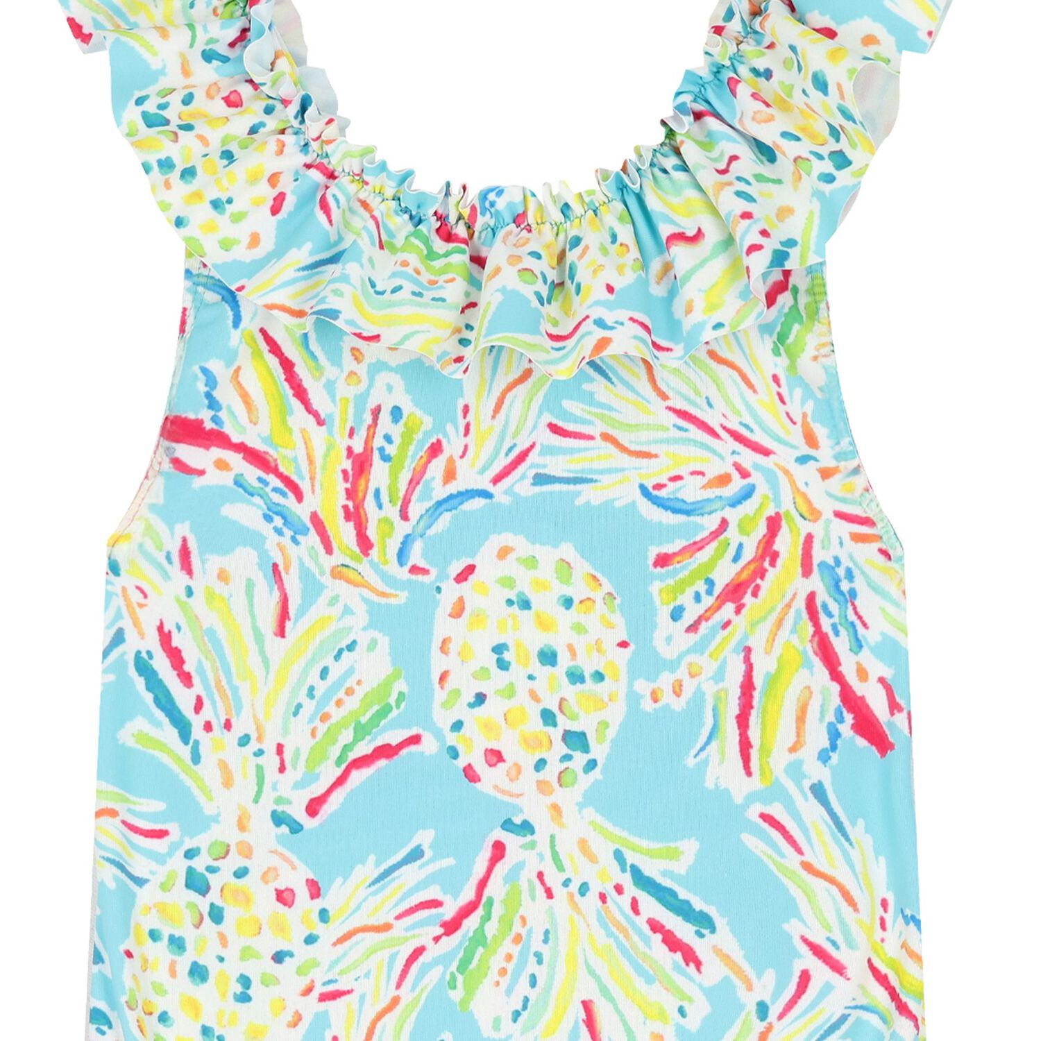 Girls Aqua Pineapple Swimsuit, 1, hi-res image number null