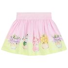 Girls White & Pink Floral Skirt Set, 1, hi-res