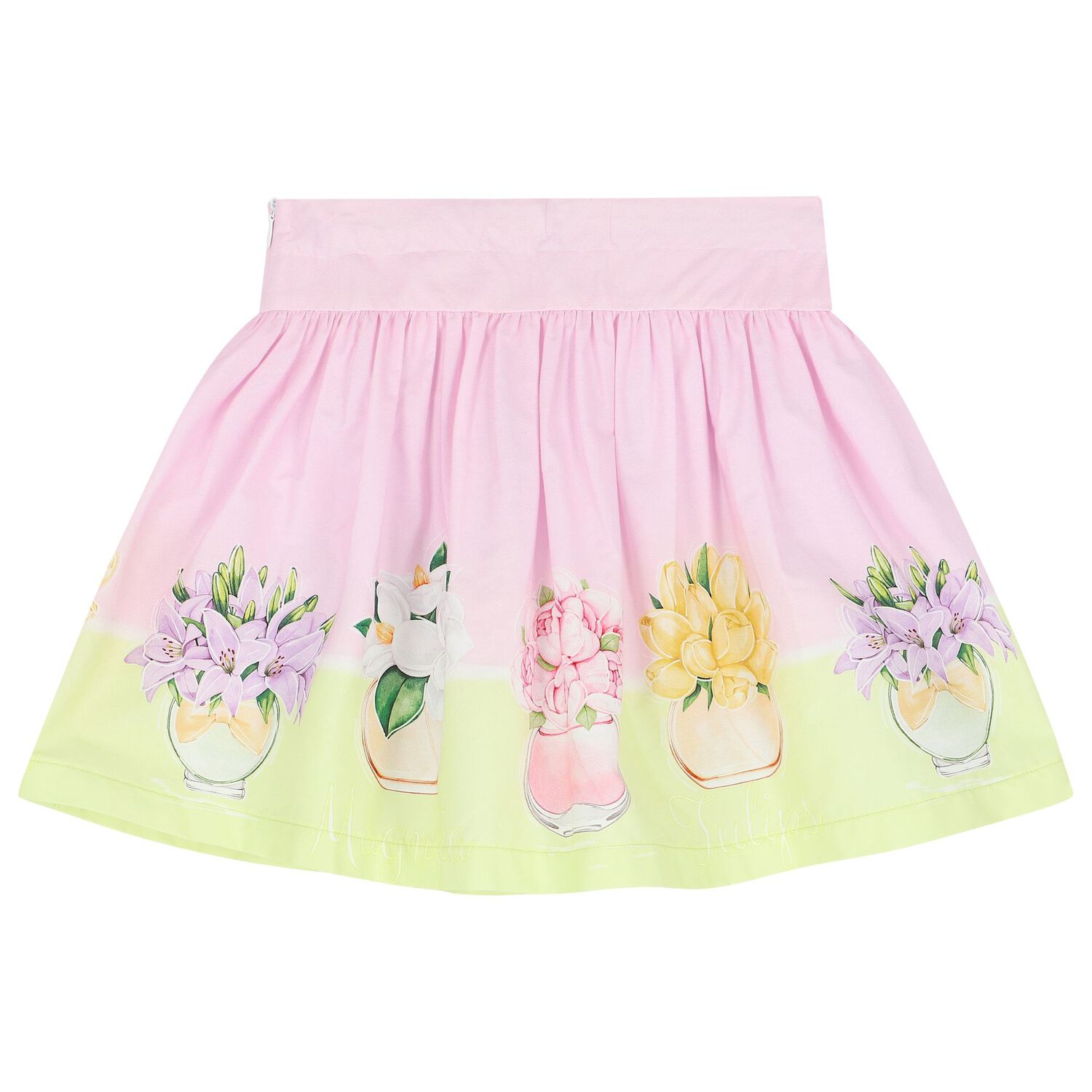 Girls White & Pink Floral Skirt Set, 1, hi-res image number null