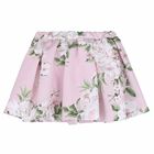 Girls Pink Floral Print Skirt, 1, hi-res