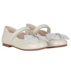 Girls Ivory Bow Shoes, 3, hi-res