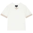 Boys Ivory & Beige Logo Shorts Set, 1, hi-res