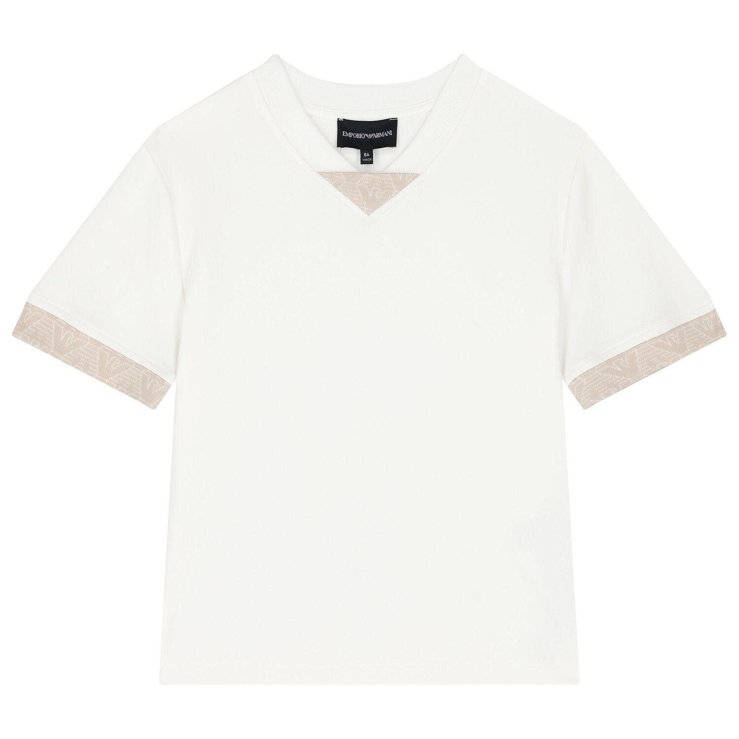 Boys Ivory & Beige Logo Shorts Set, 1, hi-res