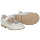 Younger Girls Silver Diamante Bow Shoes, 3, hi-res