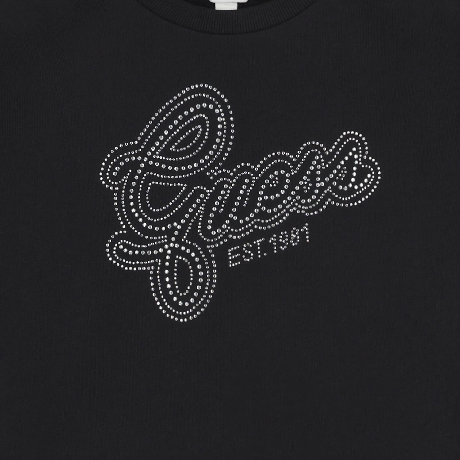 Girls Black Embellished Logo Sweatshirt, 2, hi-res