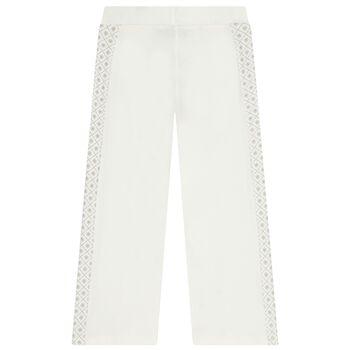 Girls Ivory Logo Trousers