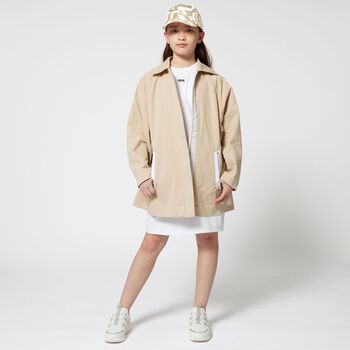 Girls White & Gold Cap
